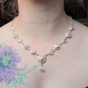 Silver statement necklace